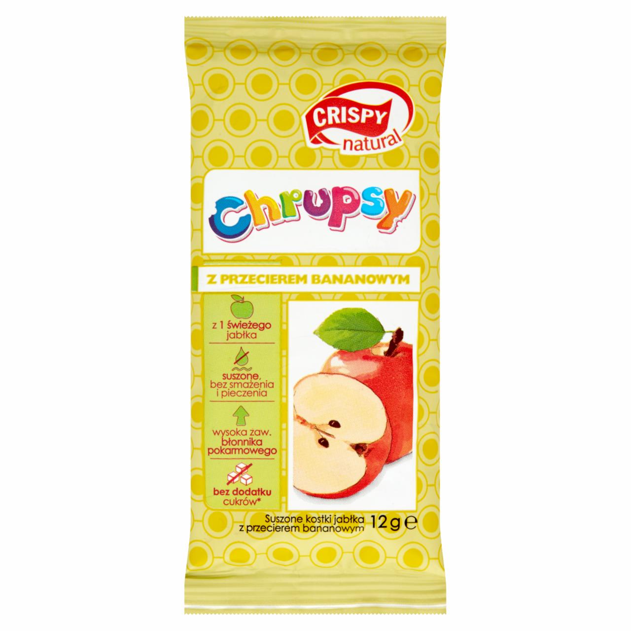 Zdjęcia - Crispy Natural Chrupsy Suszone kostki jabłka z przecierem bananowym 12 g