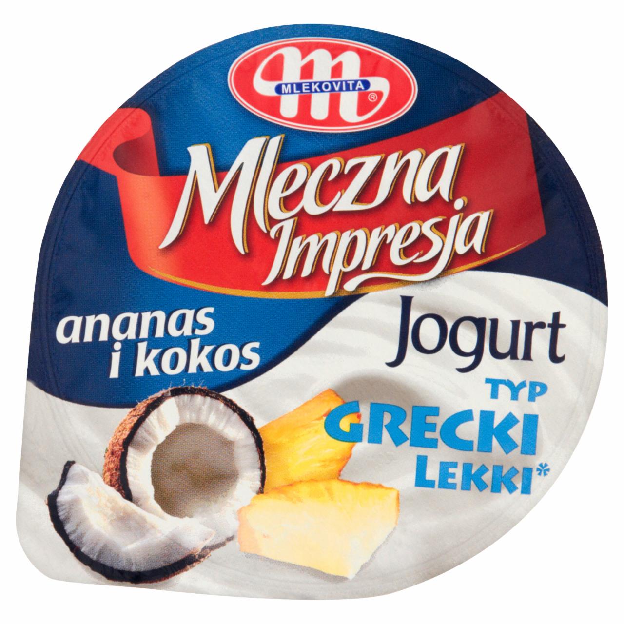 Zdjęcia - Mlekovita Mleczna Impresja Jogurt typ grecki lekki ananas i kokos 150 g