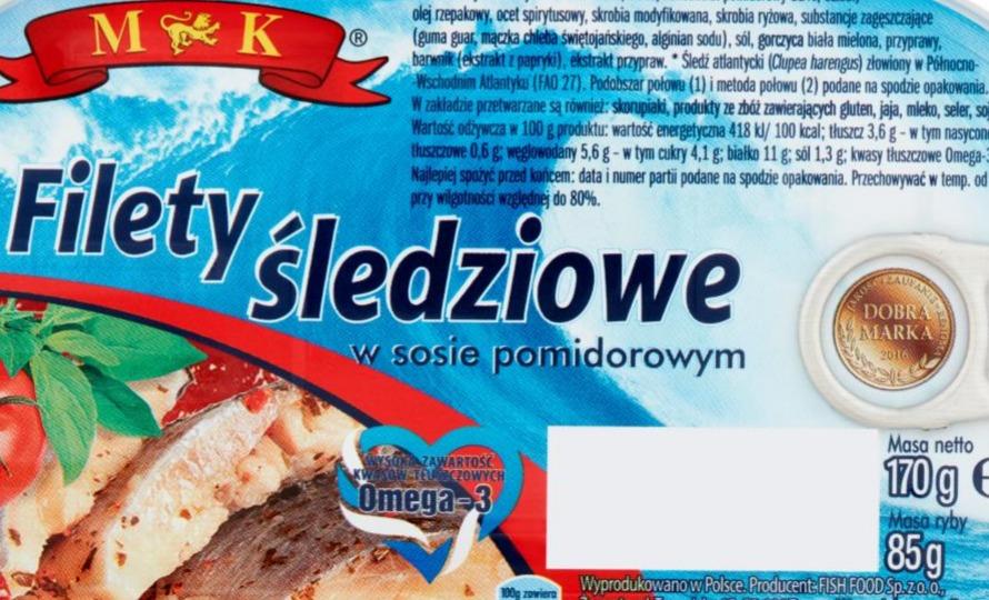 Zdjęcia - MK Filety śledziowe w sosie pomidorowym 170 g