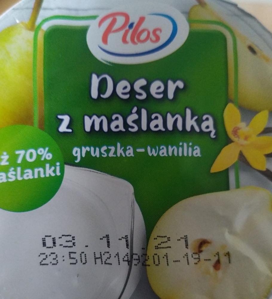 Zdjęcia - Deser z maślanką gruszka-wanilia PILOS