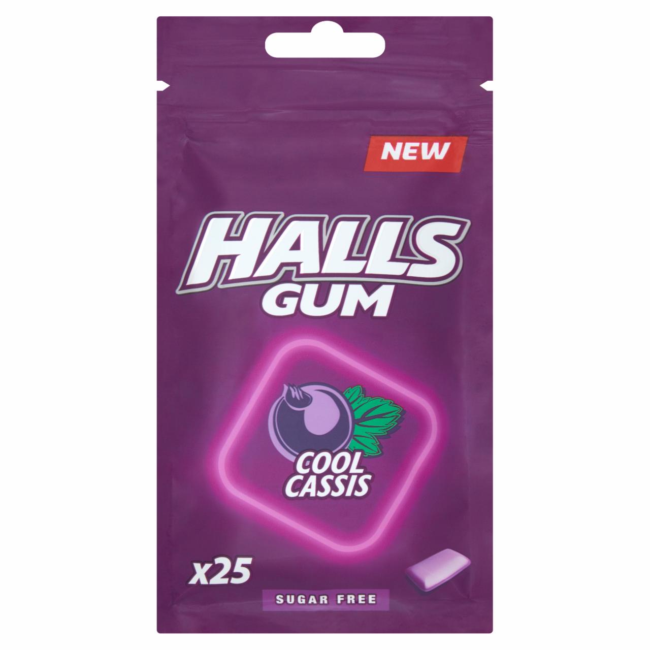 Zdjęcia - Halls Gum Guma do żucia bez cukru o smaku czarnej porzeczki 36,5 g (25 sztuk)