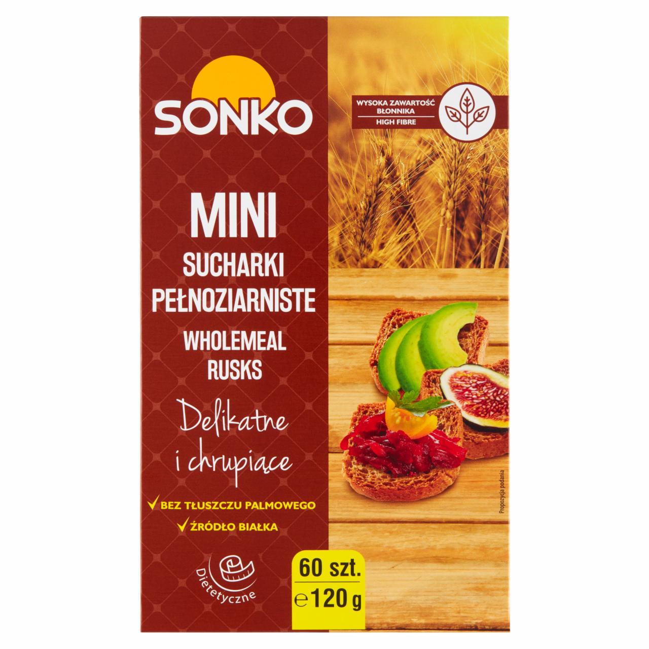 Zdjęcia - Sonko Mini sucharki pełnoziarniste 120 g (60 sztuk)