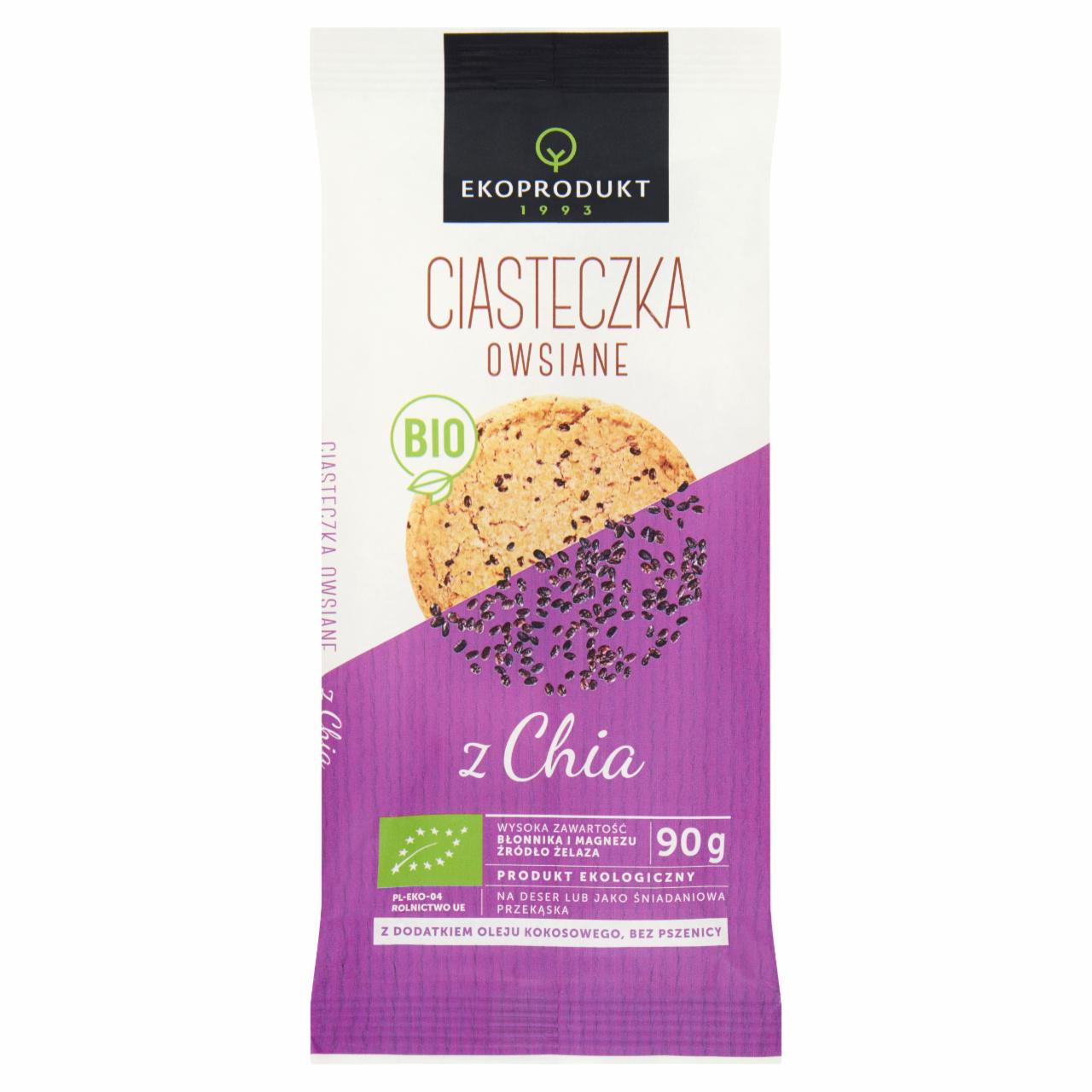 Zdjęcia - ekoProdukt Ciasteczka owsiane bio z chia 90 g