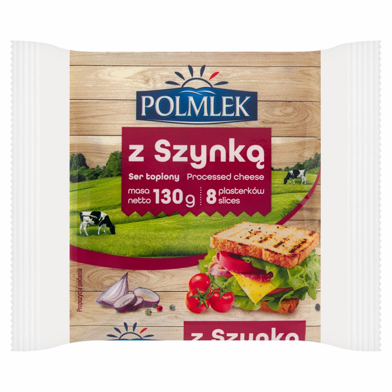 Zdjęcia - Polmlek Ser topiony z szynką w plastrach 130 g (8 sztuk)