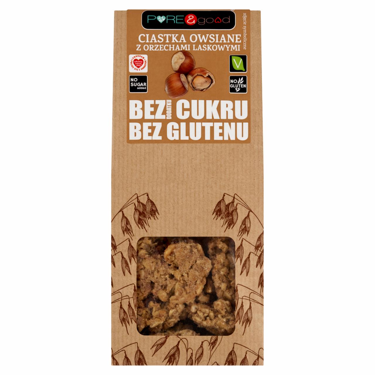 Zdjęcia - Pure&Good Ciastka owsiane z orzechami laskowymi 150 g