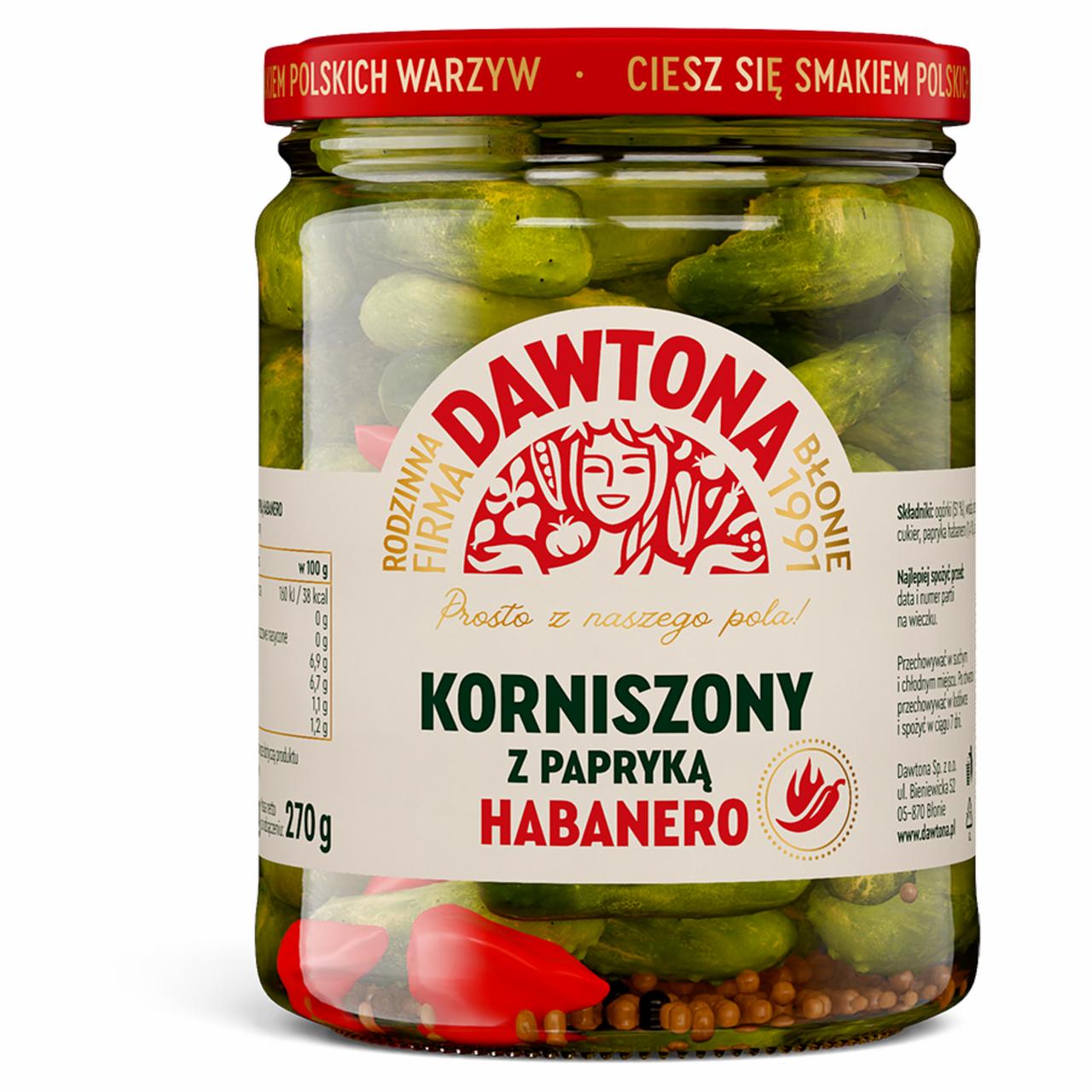 Zdjęcia - Dawtona Korniszony z papryką habanero 520 g