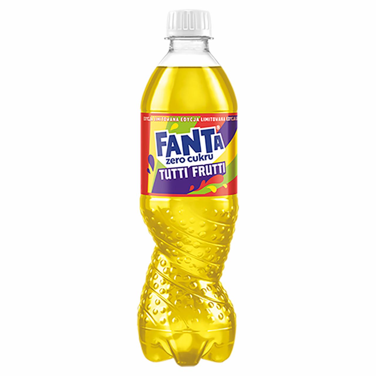 Zdjęcia - Fanta Zero cukru Tutti Frutti Napój gazowany o smaku owocowym 500 ml
