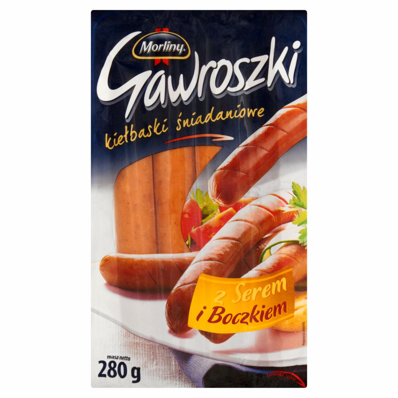 Zdjęcia - Morliny Gawroszki Kiełbaski śniadaniowe z serem i boczkiem 280 g