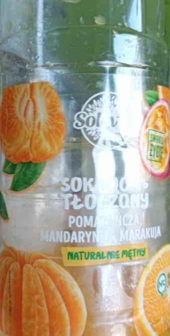 Zdjęcia - Sok 100% tłoczony pomarańcza mandarynka marakuja Solevita
