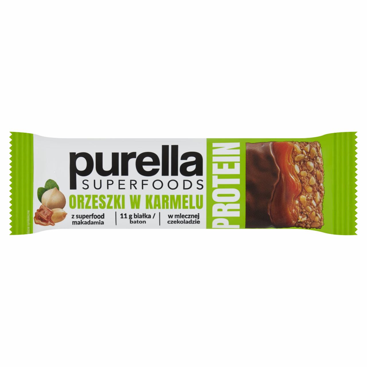 Zdjęcia - Purella Superfoods Protein Baton białkowy orzeszki w karmelu 45 g