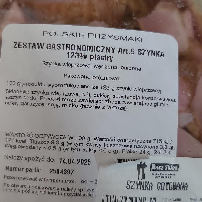 Zdjęcia - Zestaw gastronomiczny art 9 szynka 123% plastry Polskie Przysmaki