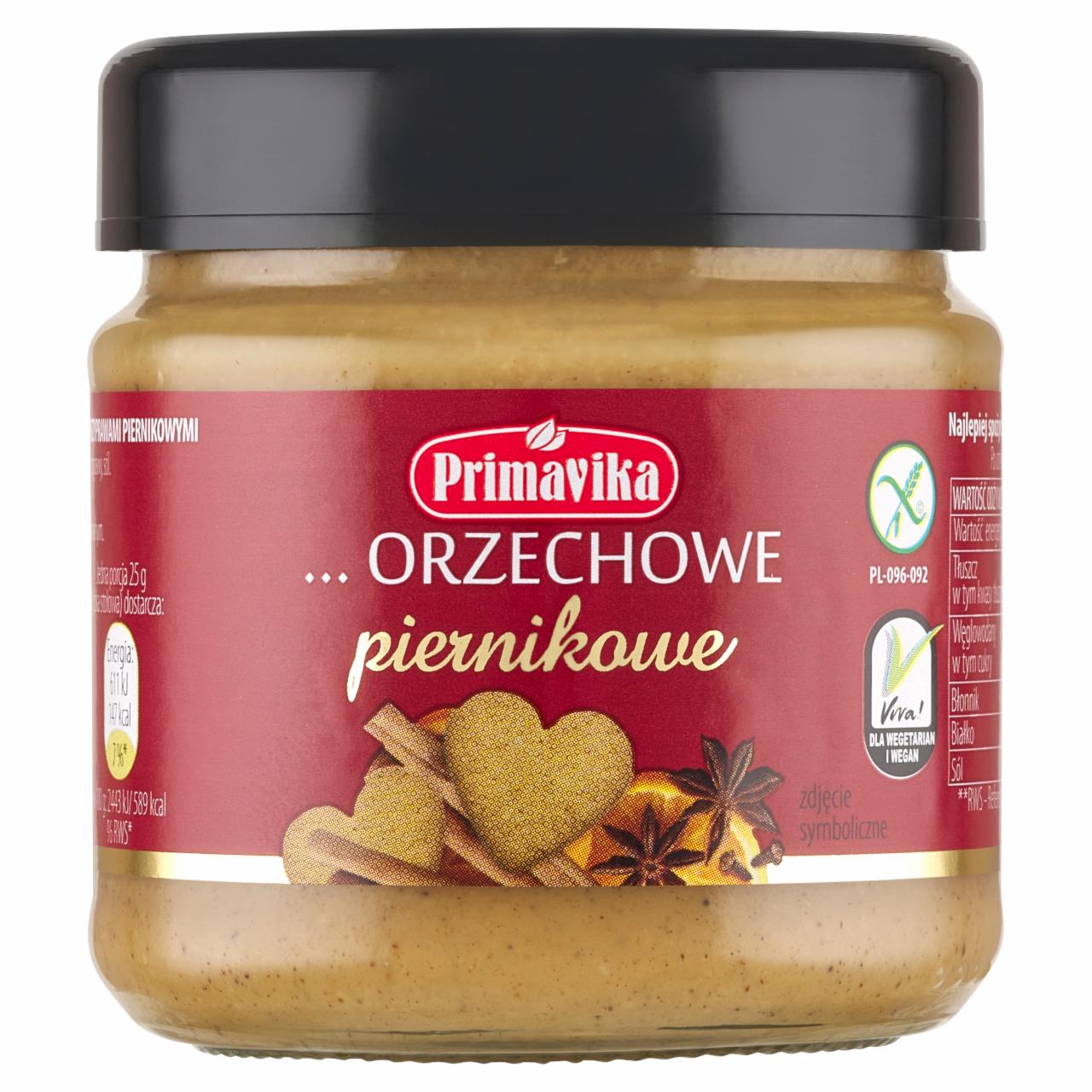 Zdjęcia - Primavika Pasta z prażonych orzeszków arachidowych z przyprawami piernikowymi 185 g