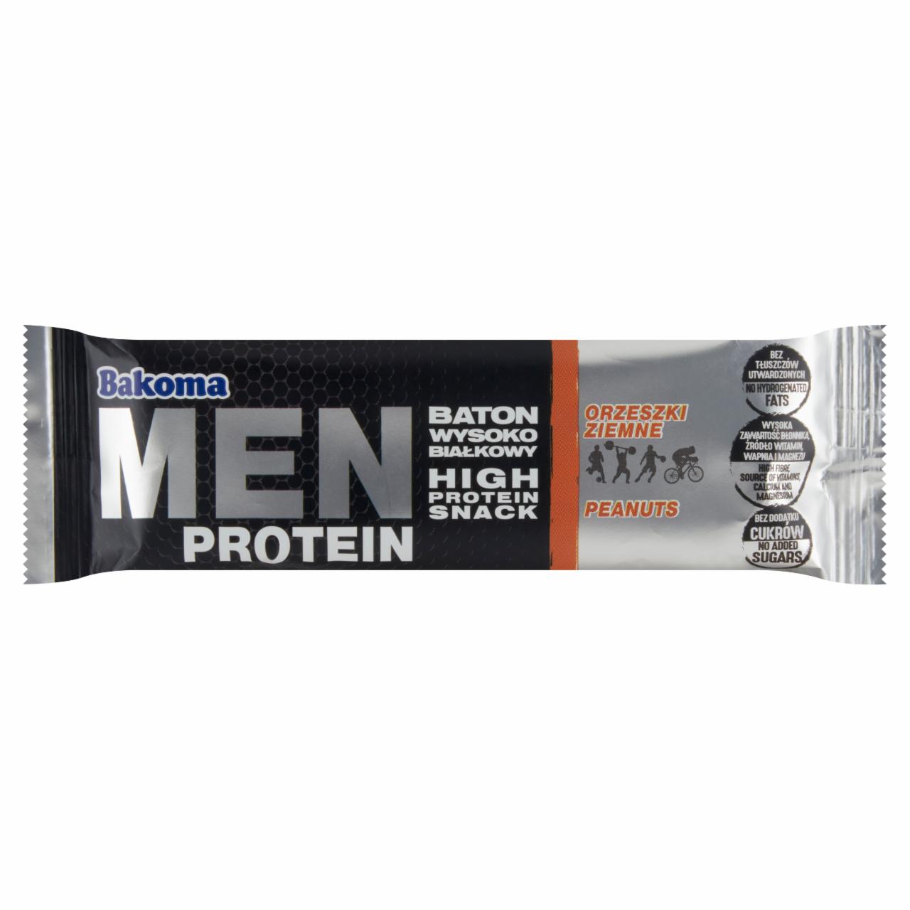 Zdjęcia - Bakoma Men Baton wysokobiałkowy orzeszki ziemne 50 g