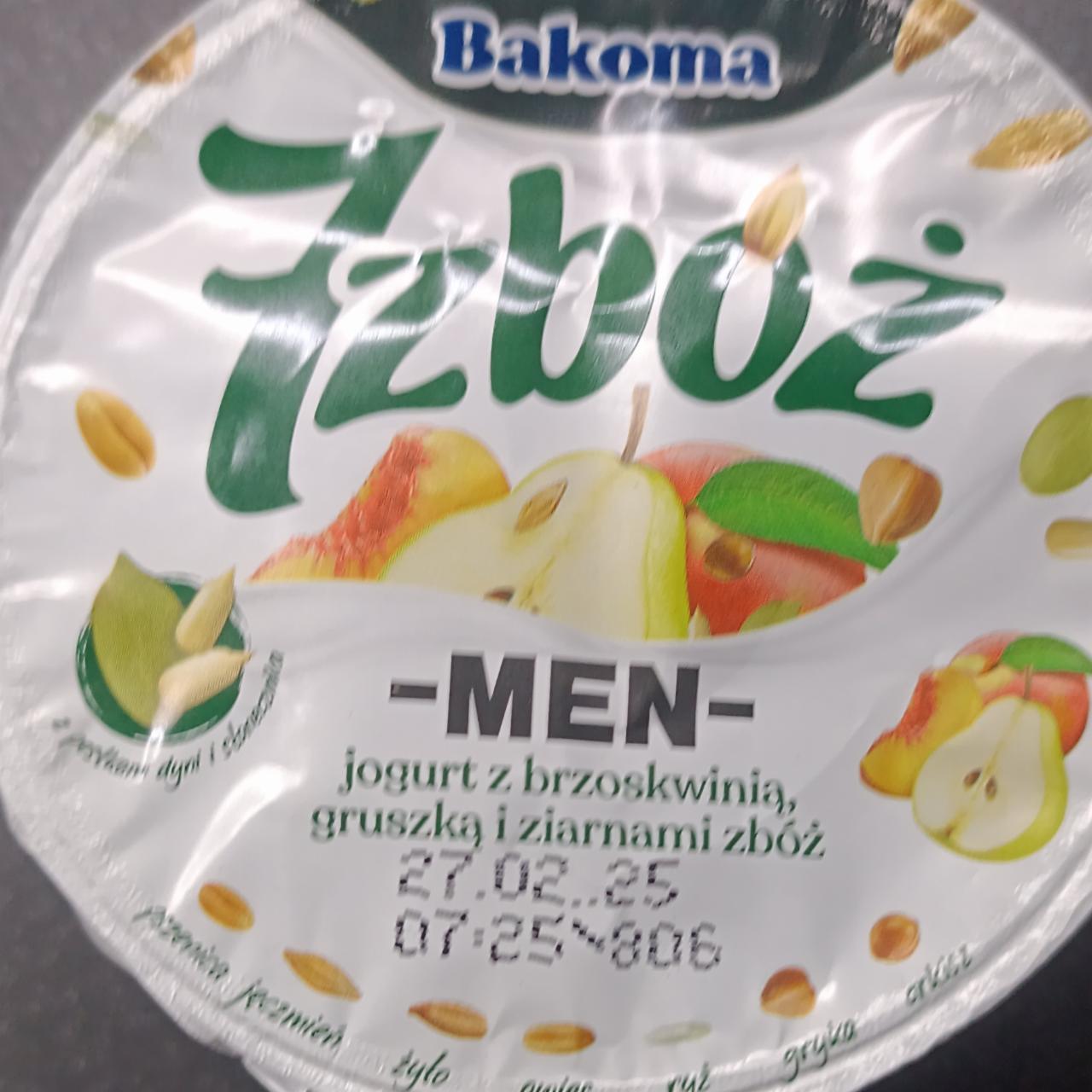Zdjęcia - 7 zbóż men jogurt z brzoskwinią, gruszką i ziarnami zbóż Bakoma