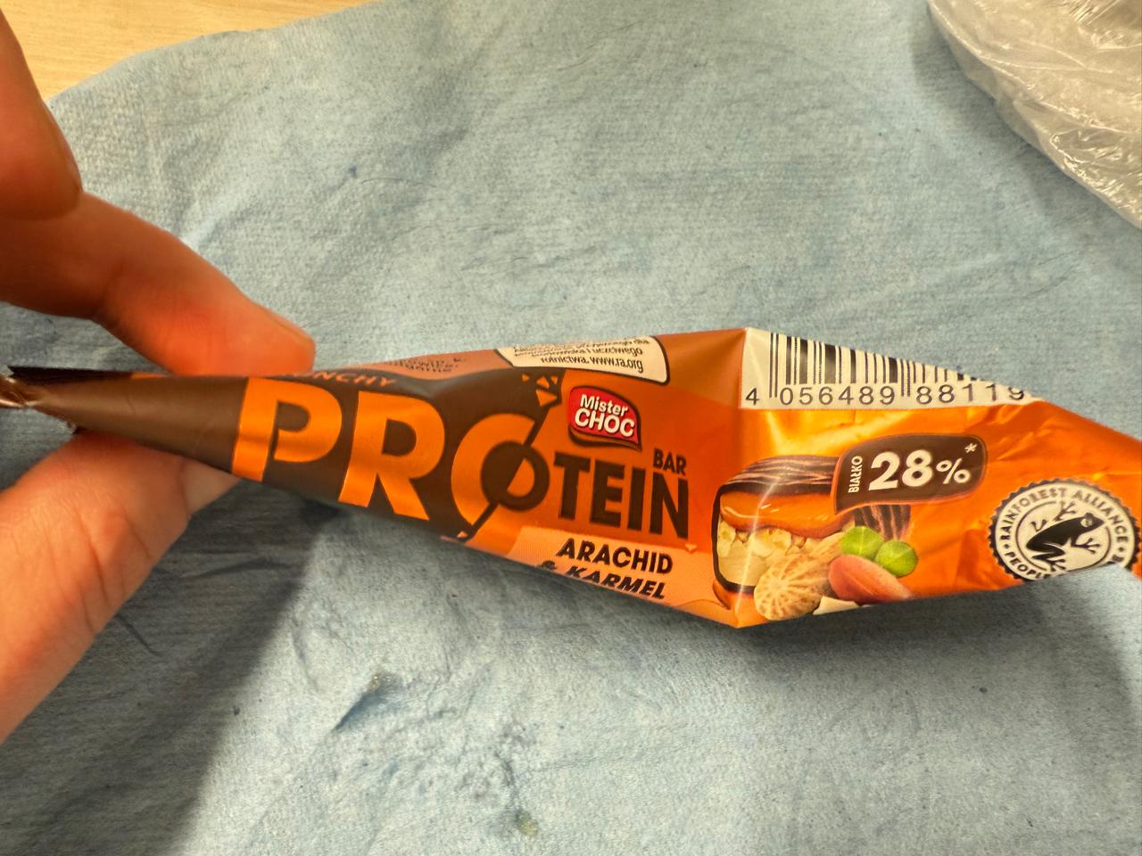 Zdjęcia - Crunchy protein bar arachid & karmel Mister Choc