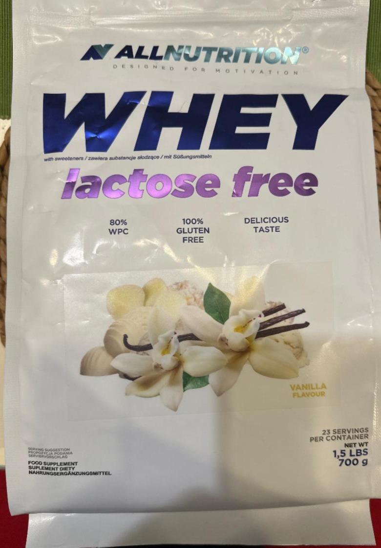 Zdjęcia - Whey lactose free vanilla Allnutrition