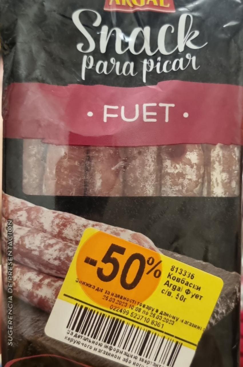 Zdjęcia - Argal Mini Snack Fuet 50 g