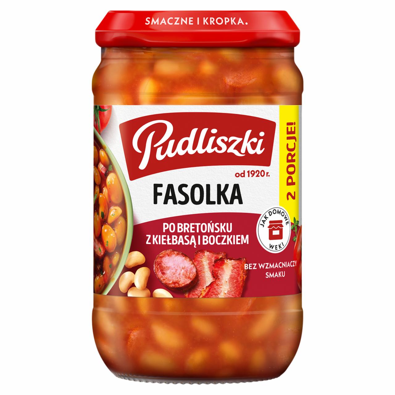 Zdjęcia - Pudliszki Fasolka po bretońsku z kiełbasą i boczkiem 610 g