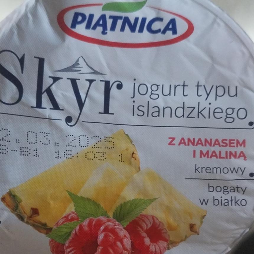 Zdjęcia - Skyr jogurt typu islandzkiego z ananasem i maliną Piątnica