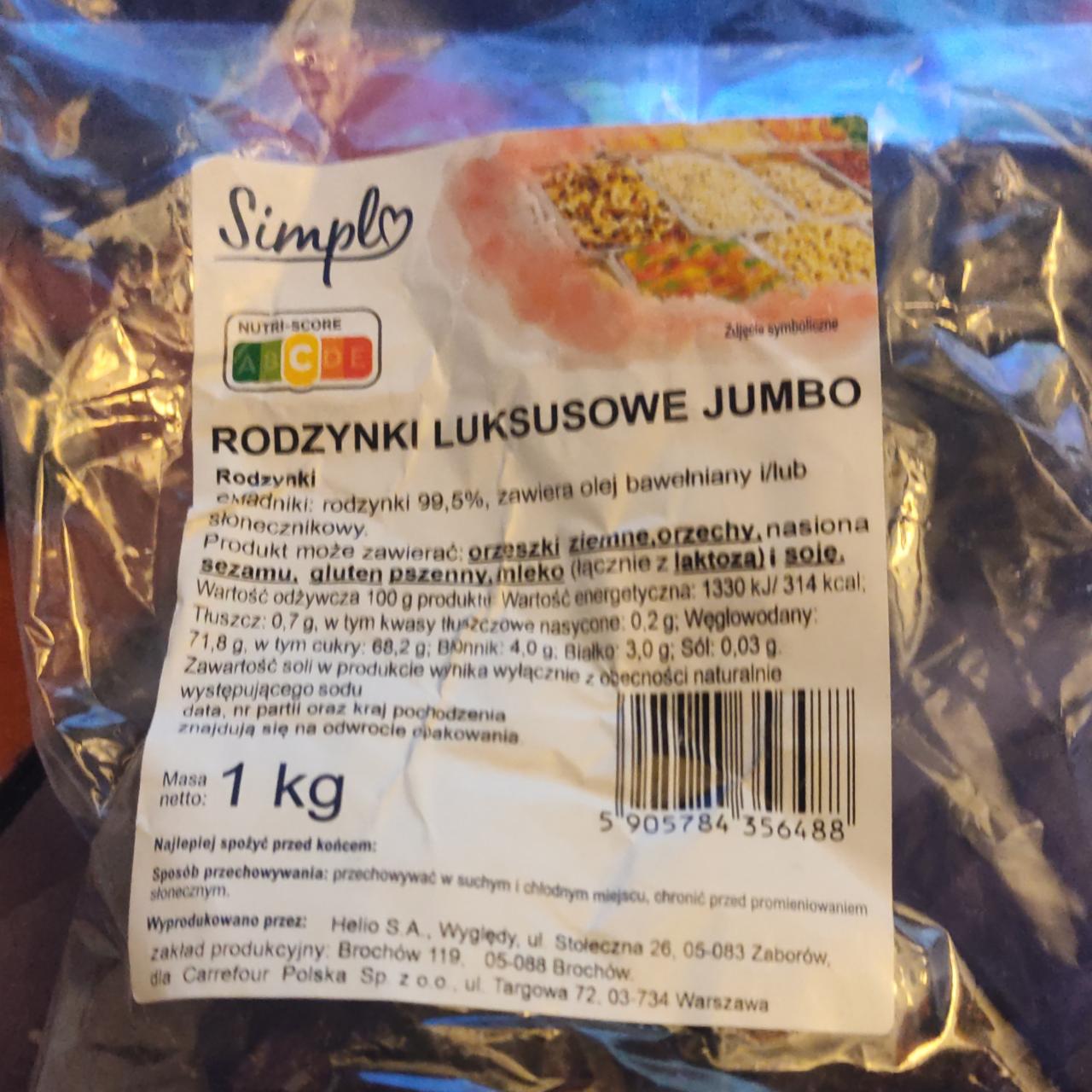 Zdjęcia - Rodzynki luksusowe jumbo Simply