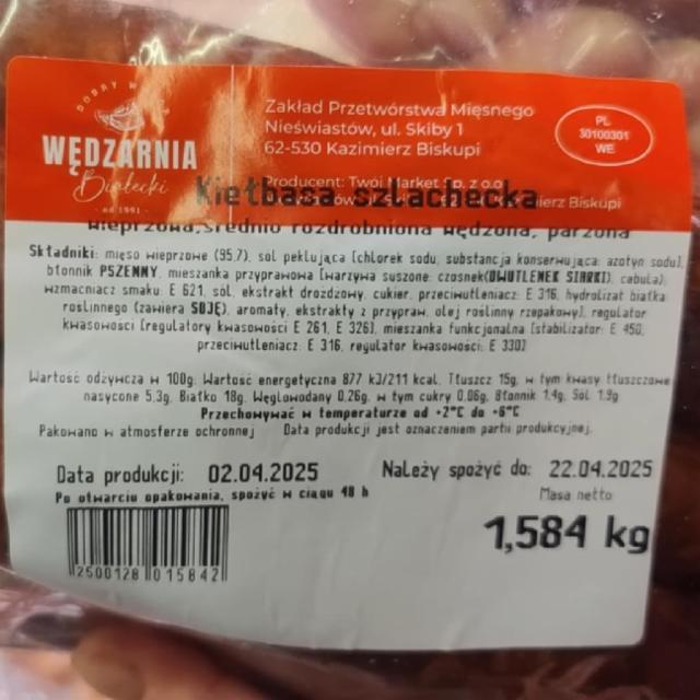 Zdjęcia - Kiełbasa szlachecka Wędzarnia Białecki