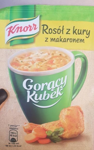 Zdjęcia - Gorący Kubek Rosół z kury z makaronem 12 g Knorr