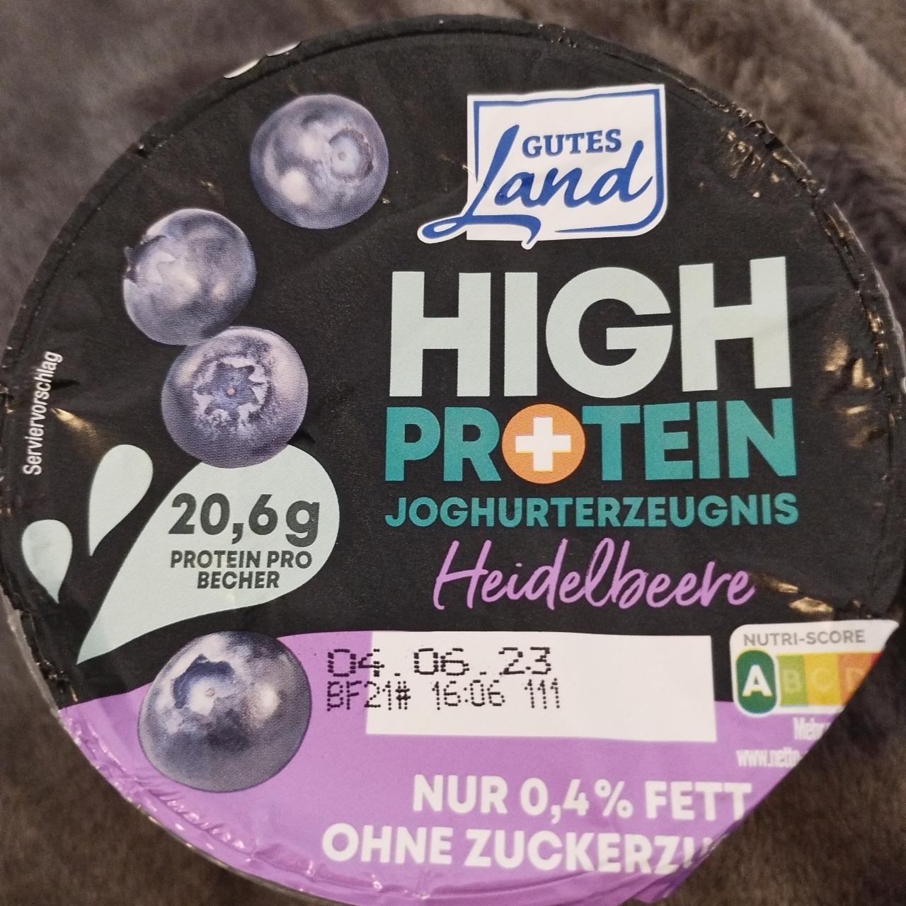 Zdjęcia - High protein joghurterzeugnis Heidelbeere Gutes Land