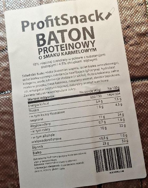 Zdjęcia - Baton proteinowy o smaku karmelowym Profit Snack