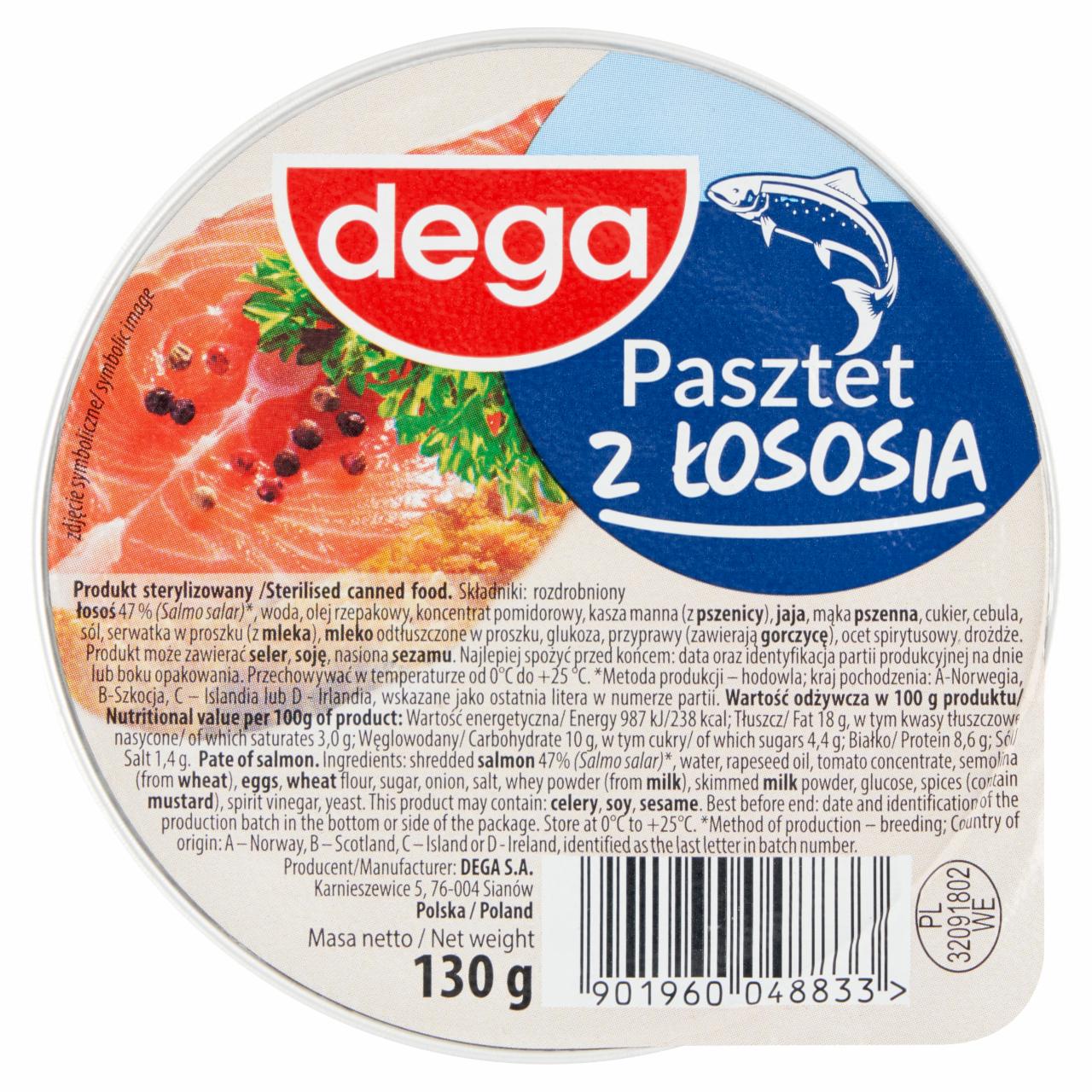 Zdjęcia - dega Pasztet z łososia 130 g