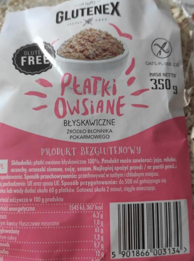 Zdjęcia - Glutenex Płatki owsiane błyskawiczne 350 g