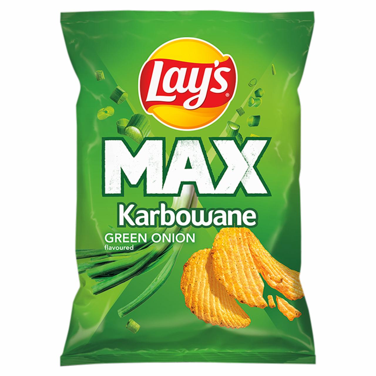 Zdjęcia - Lay's Max Chipsy ziemniaczane karbowane o smaku zielonej cebulki 150 g