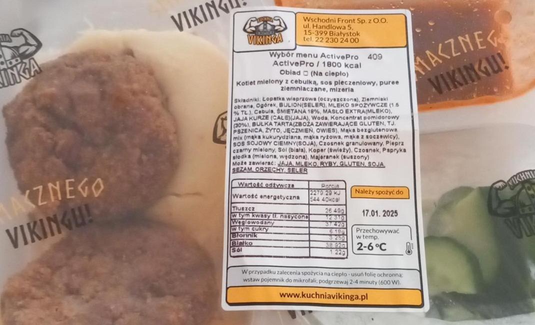 Zdjęcia - Kotlet mielony z cebulka sos pieczeniowy puree ziemniaczane mizeria Kuchnia Vikinga