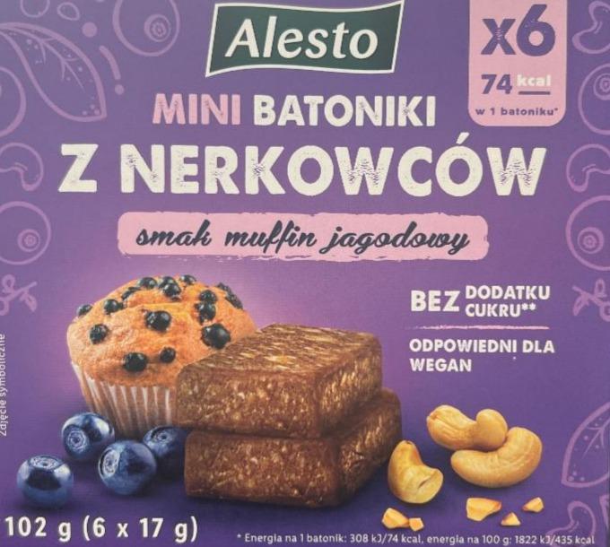 Zdjęcia - Mini batoniki z nerkowców smak muffin jagodowy Alesto