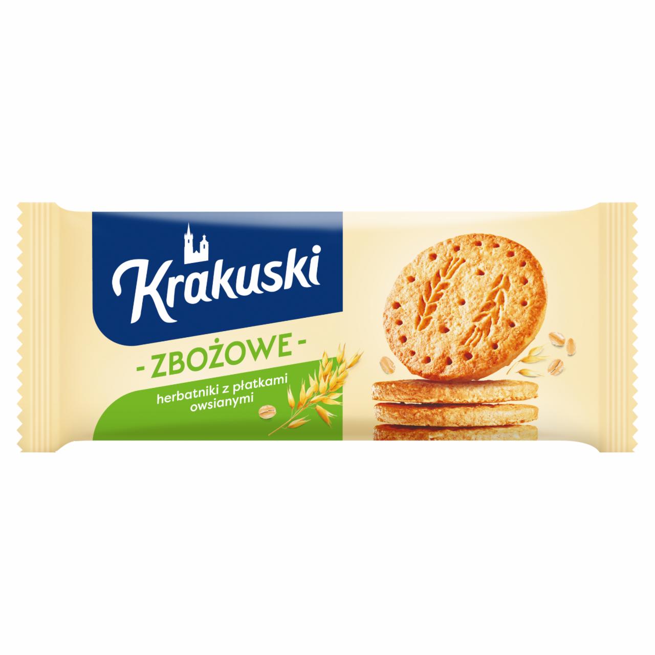 Zdjęcia - Krakuski Zbożowe Herbatniki z płatkami owsianymi 201 g