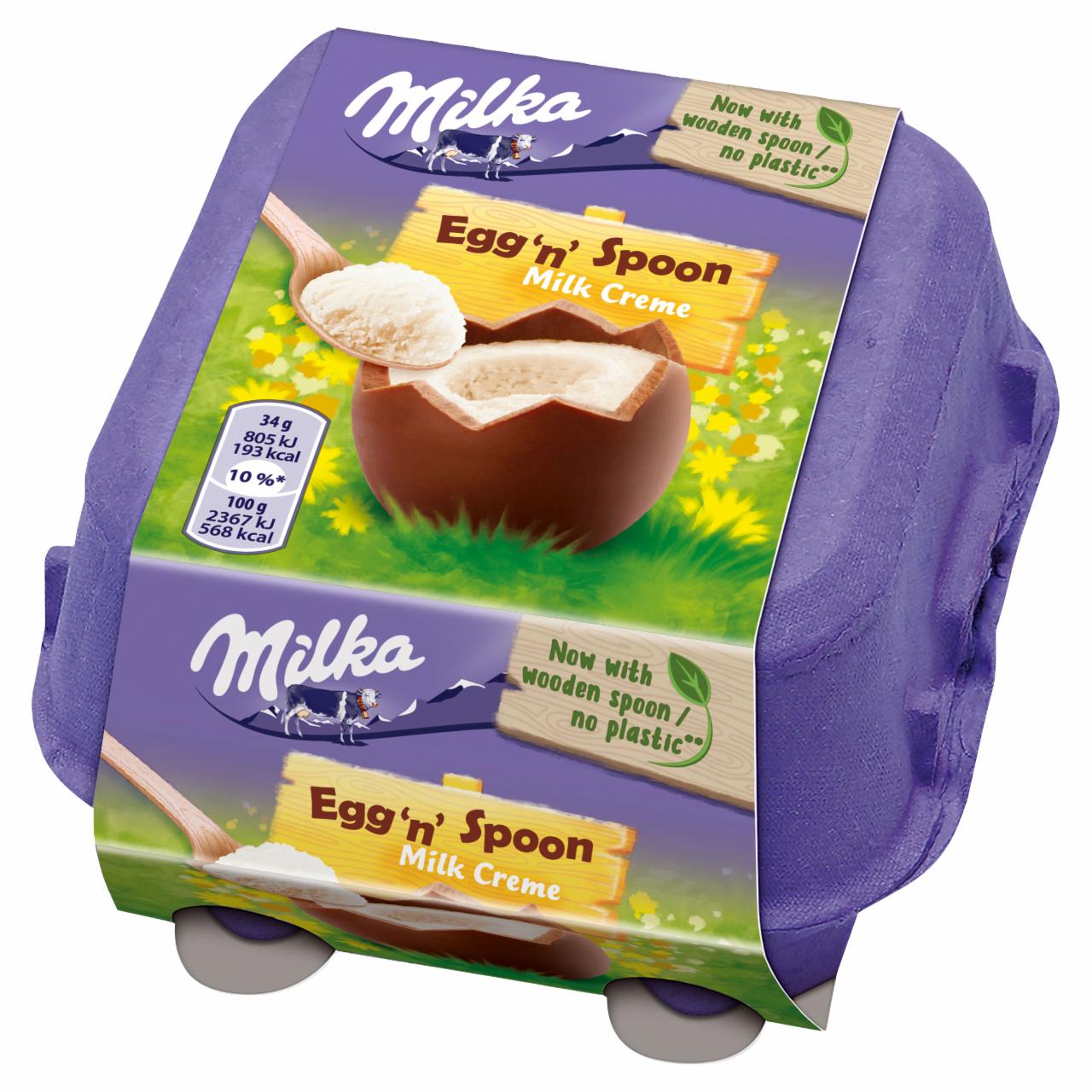 Zdjęcia - Milka Egg 'n' Spoon Milk Creme Czekolada mleczna 136 g (4 x 34 g)