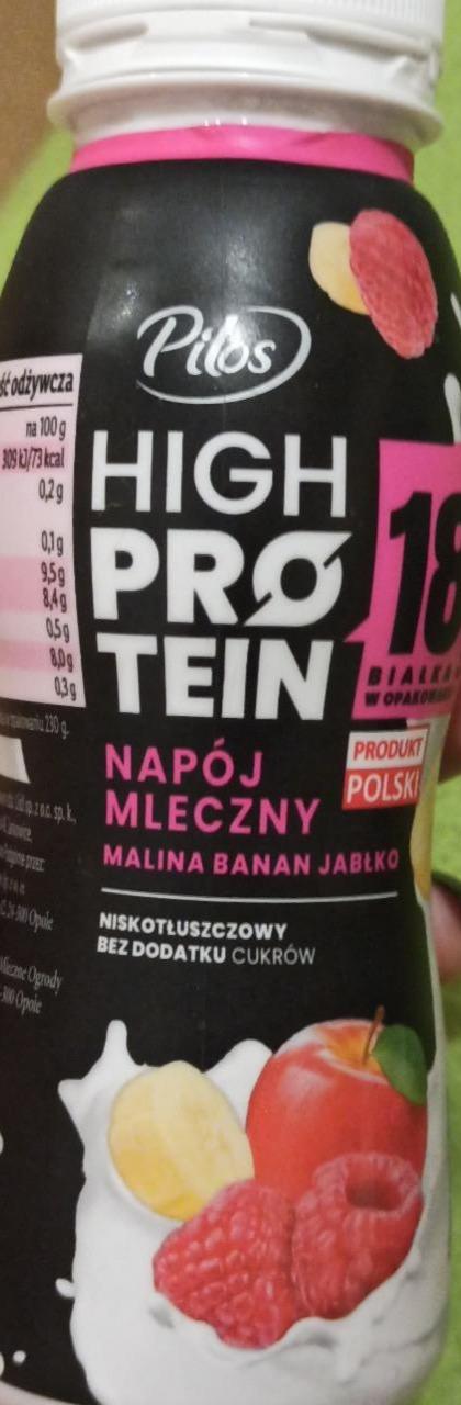 Zdjęcia - High protein napój mleczny malina banan jabłko Pilos