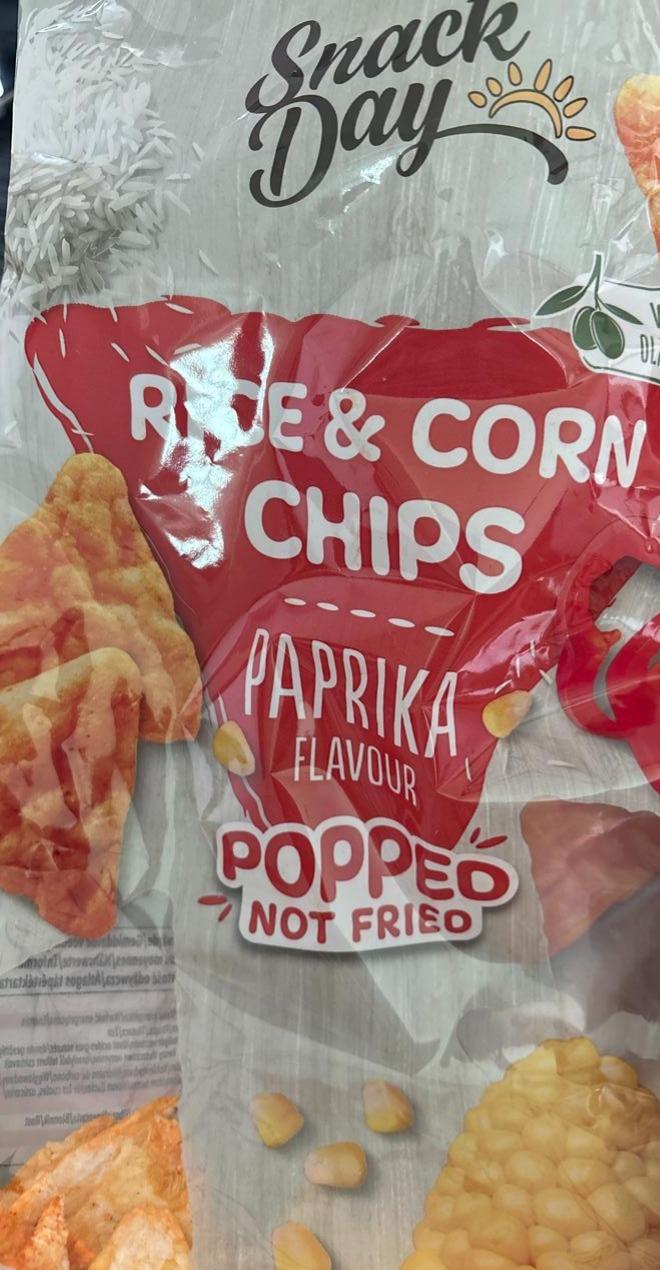 Zdjęcia - Ric e & corn chips paprika flavour popped not fried Snack Day