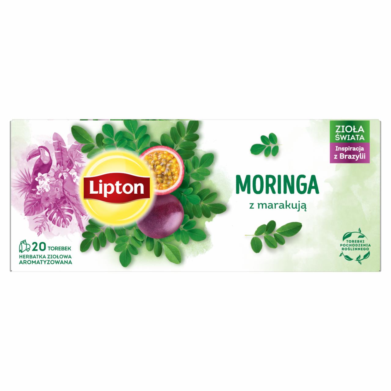Zdjęcia - Lipton Herbatka ziołowa aromatyzowana moringa z marakują 18 g (20 torebek)