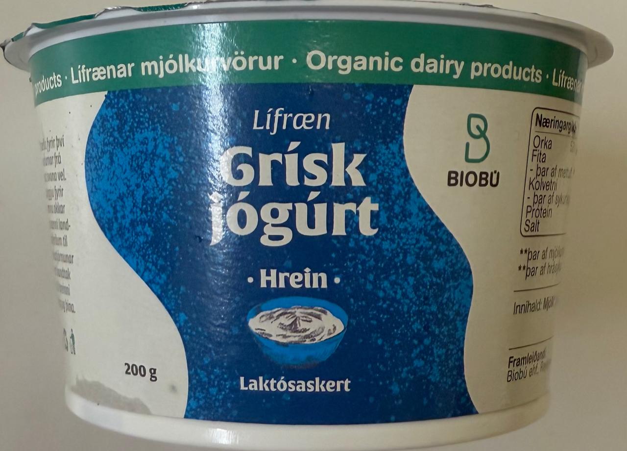 Zdjęcia - Lífræn grísk jógúrt hrein Biobú