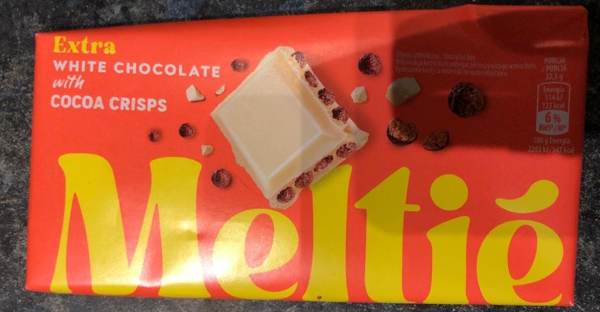 Zdjęcia - Extra white chocolate with cocoa crisps Meltie