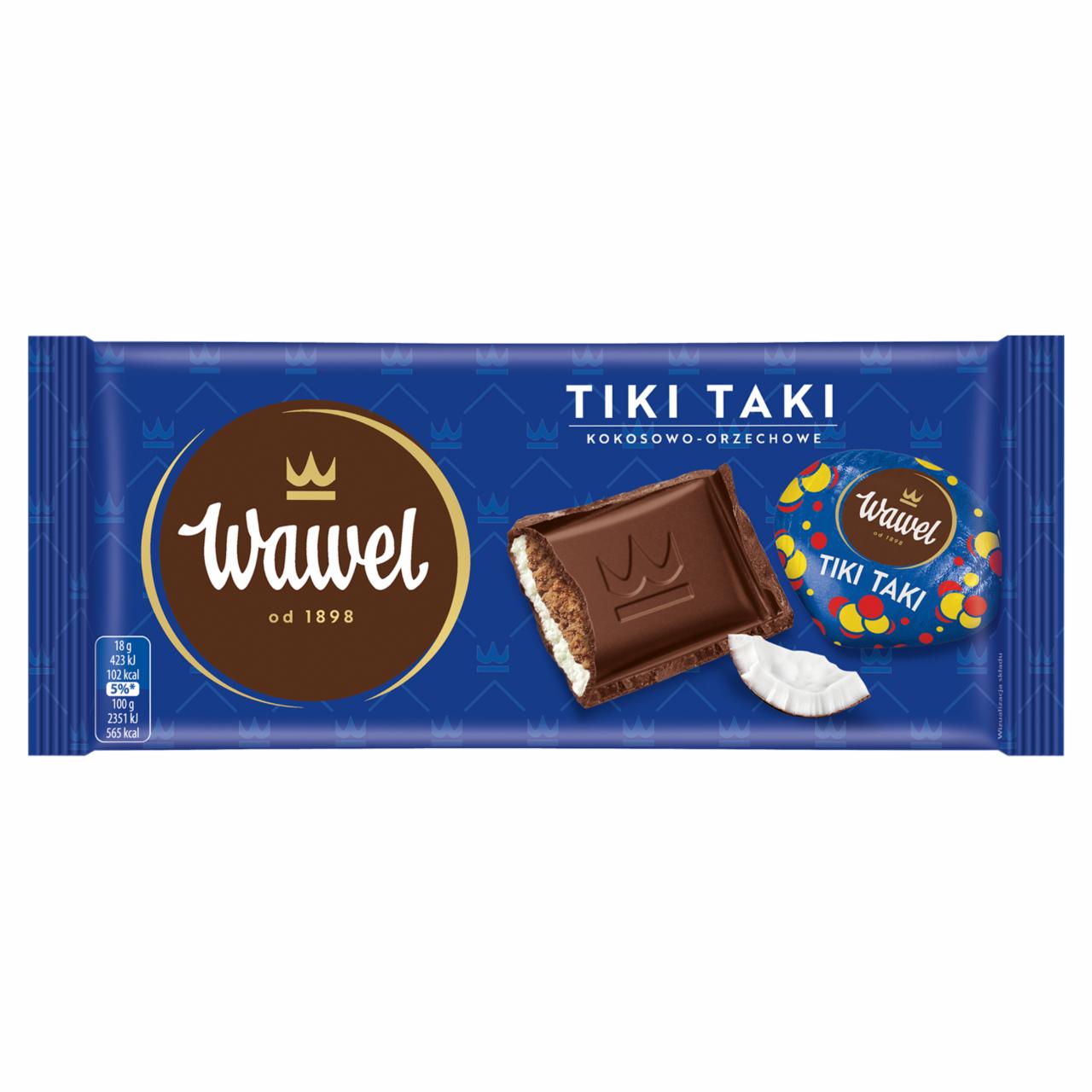 Zdjęcia - Wawel Czekolada nadziewana tiki taki kokosowo-orzechowe 90 g