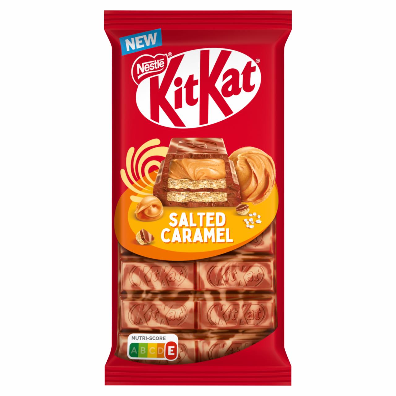 Zdjęcia - KitKat Salted Caramel Paluszki waflowe w mlecznej czekoladzie 99 g (3 sztuki)