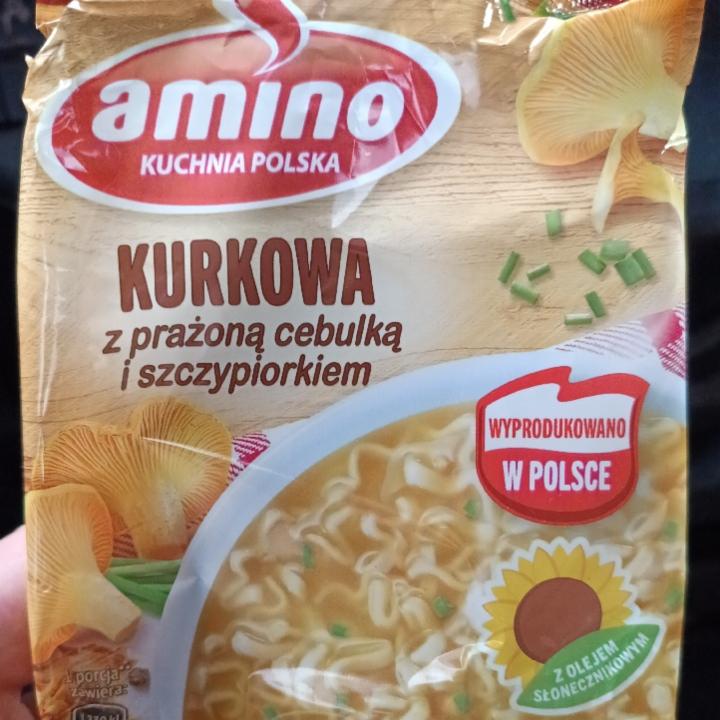 Zdjęcia - Amino Zupa błyskawiczna kurkowa z prażoną cebulką i szczypiorkiem 61 g