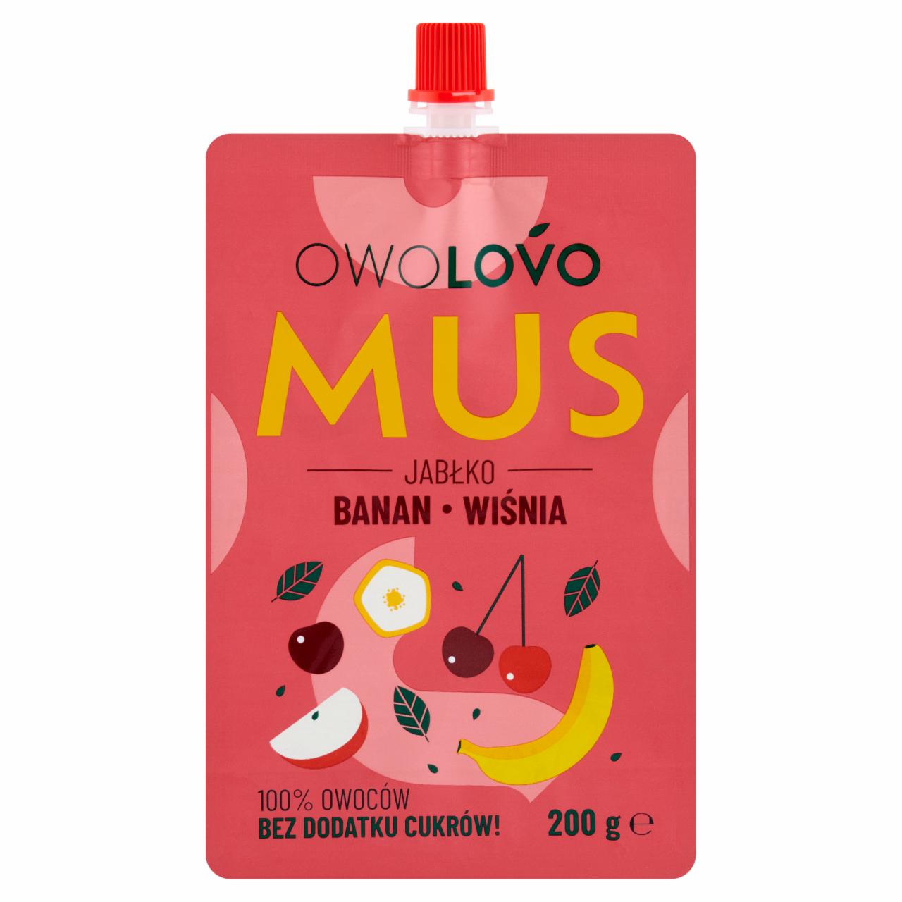 Zdjęcia - Owolovo Mus jabłko banan wiśnia 200 g