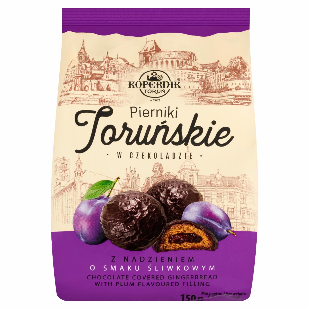 Zdjęcia - Kopernik Pierniki toruńskie w czekoladzie z nadzieniem o smaku śliwkowym 150 g