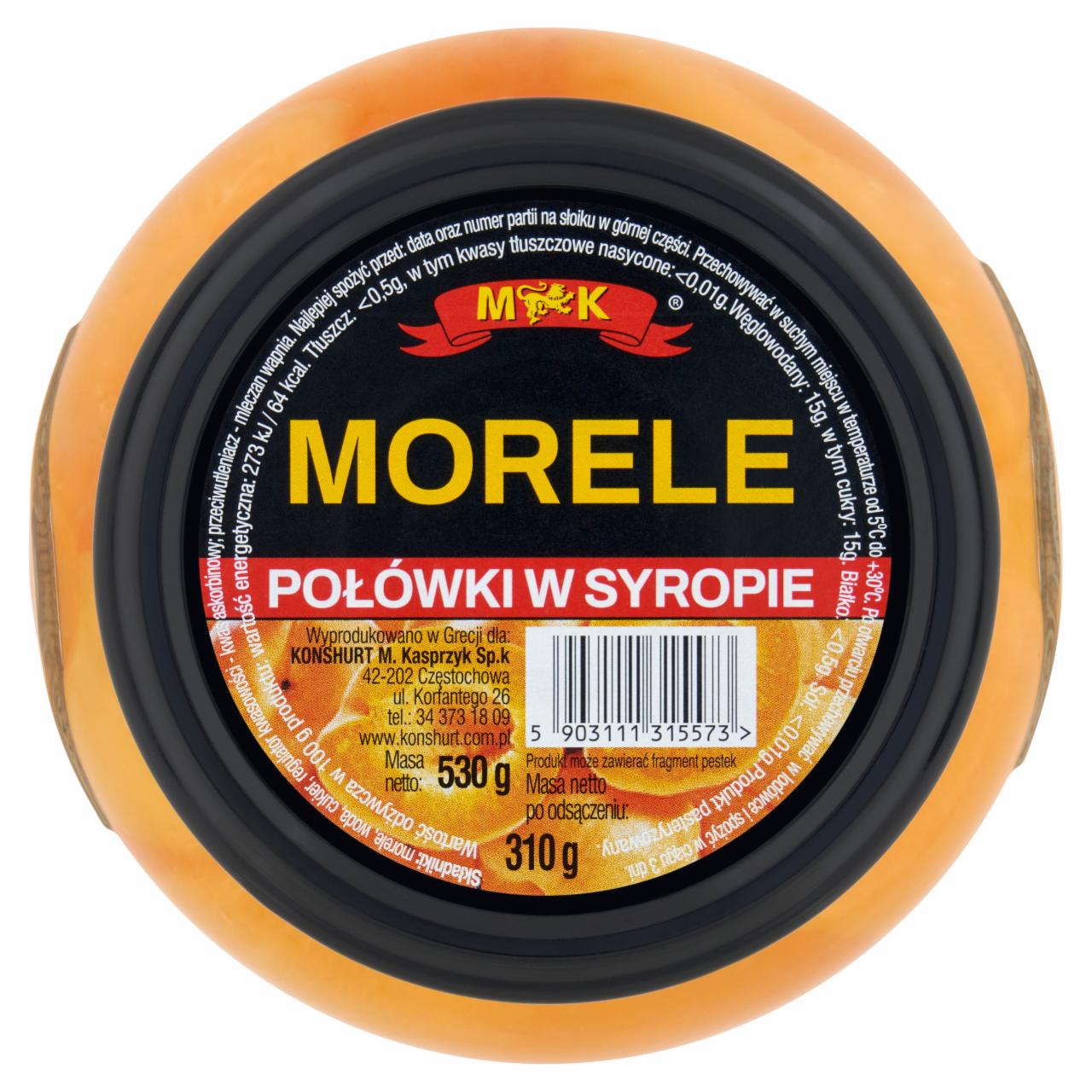 Zdjęcia - MK Morele połówki w syropie 530 g