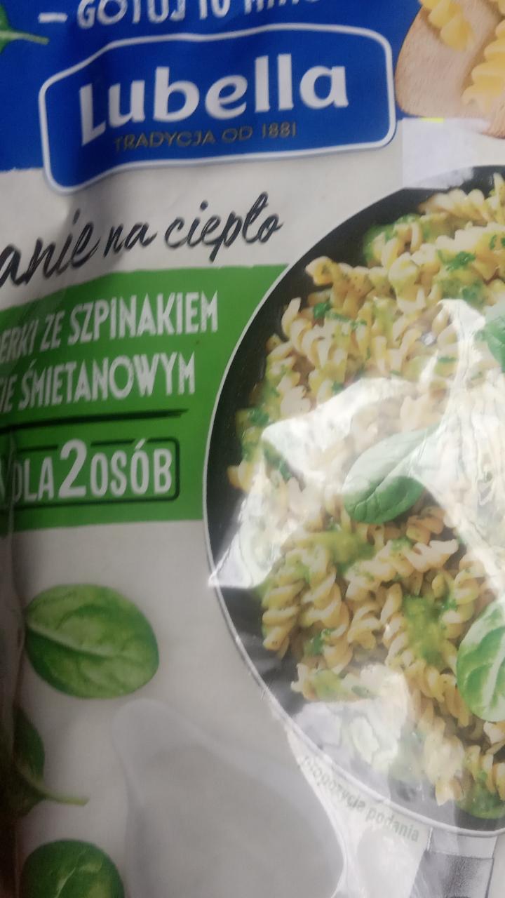 Zdjęcia - Lubella Danie na ciepło Świderki ze szpinakiem w sosie śmietanowym 190 g