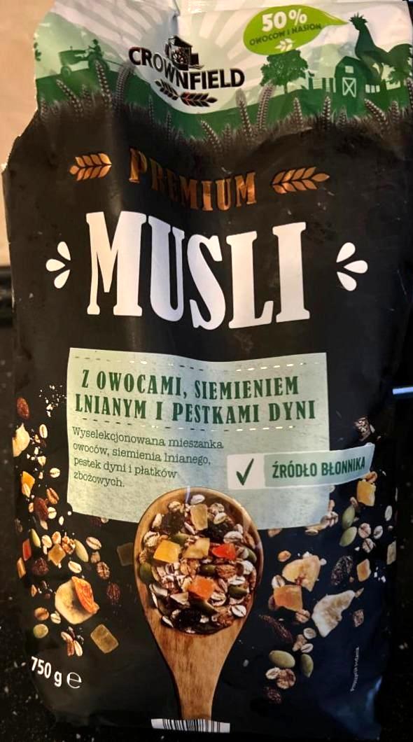 Zdjęcia - Premium musli z owocami, siemieniem lnianym i pestkami dyni Crownfield