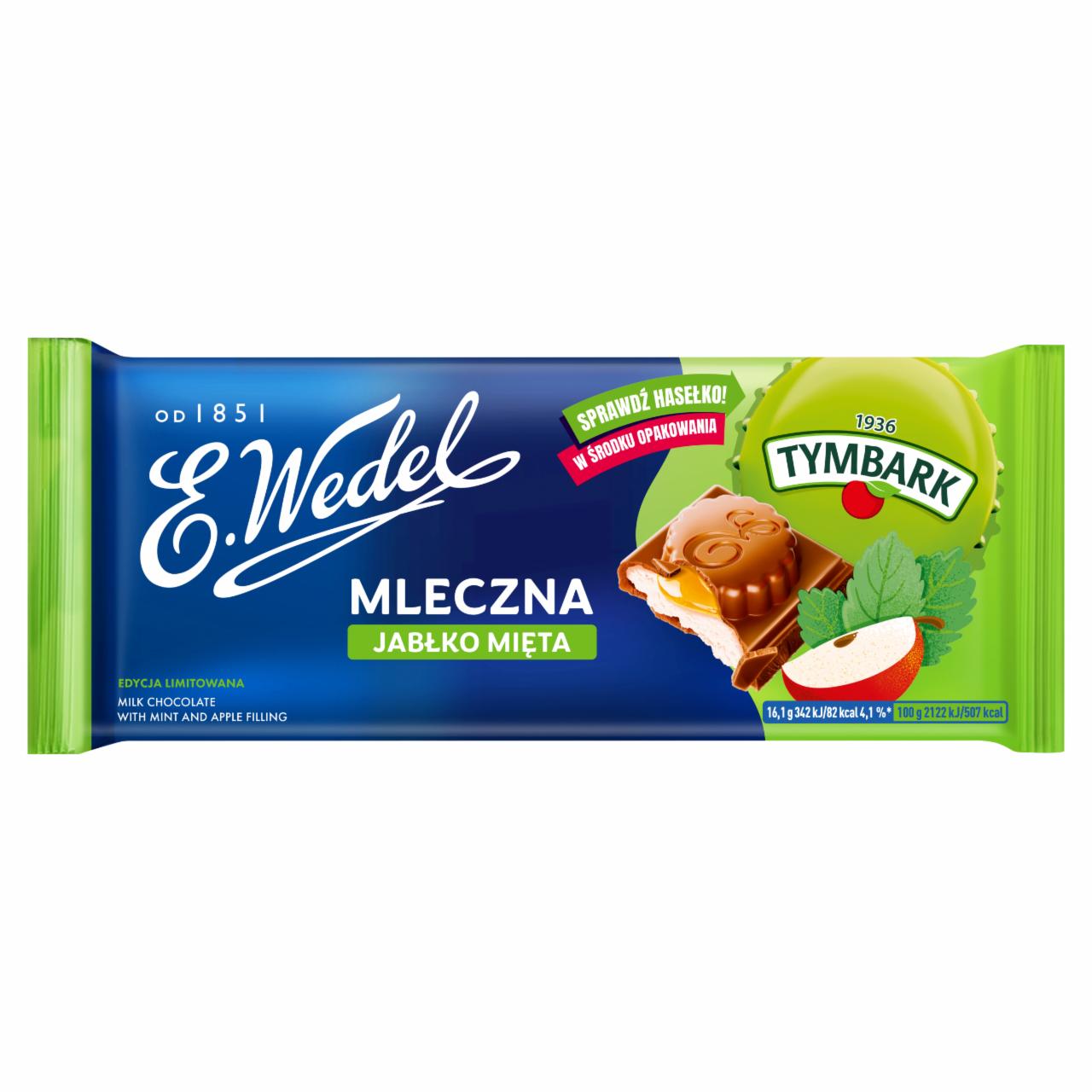 Zdjęcia - E. Wedel Czekolada mleczna jabłko mięta 289 g