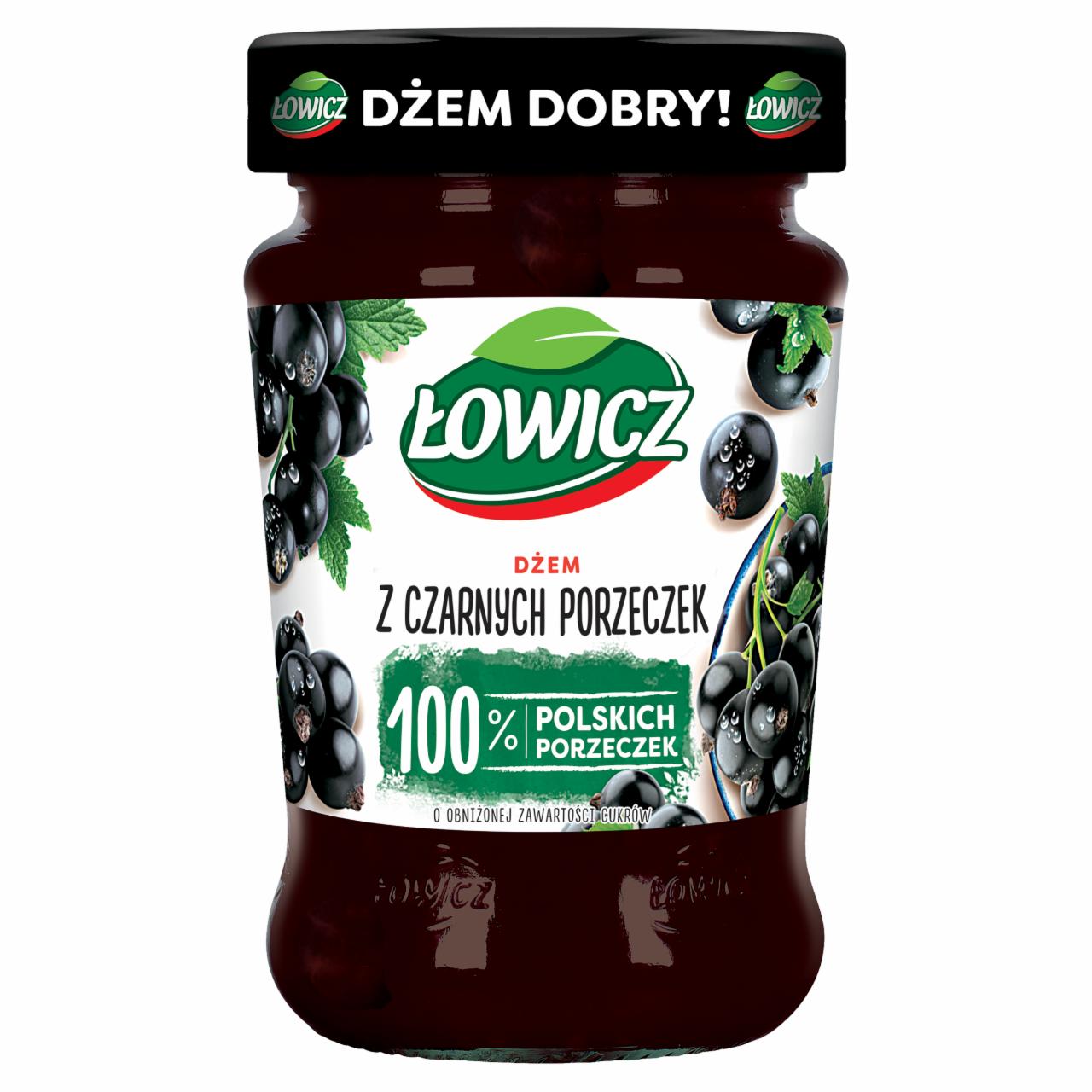 Zdjęcia - Łowicz Dżem z czarnych porzeczek o obniżonej zawartości cukrów 280 g